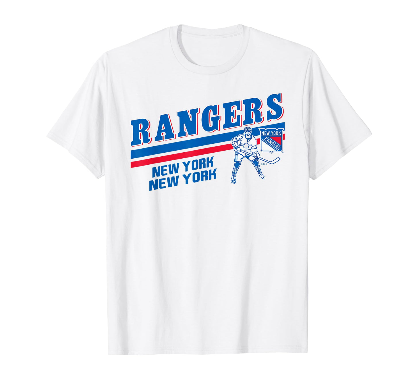 New York Rangers Officially Licensed Grey T-Shirt, Small, Unisex-Adults, NHL Fans, Short Sleeve, Modern, Crew Neck, Polyester