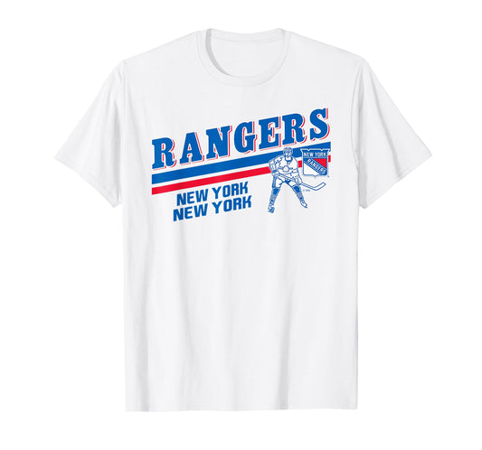 New York Rangers Officially Licensed Grey T-Shirt, Small, Unisex-Adults, NHL Fans, Short Sleeve, Modern, Crew Neck, Polyester