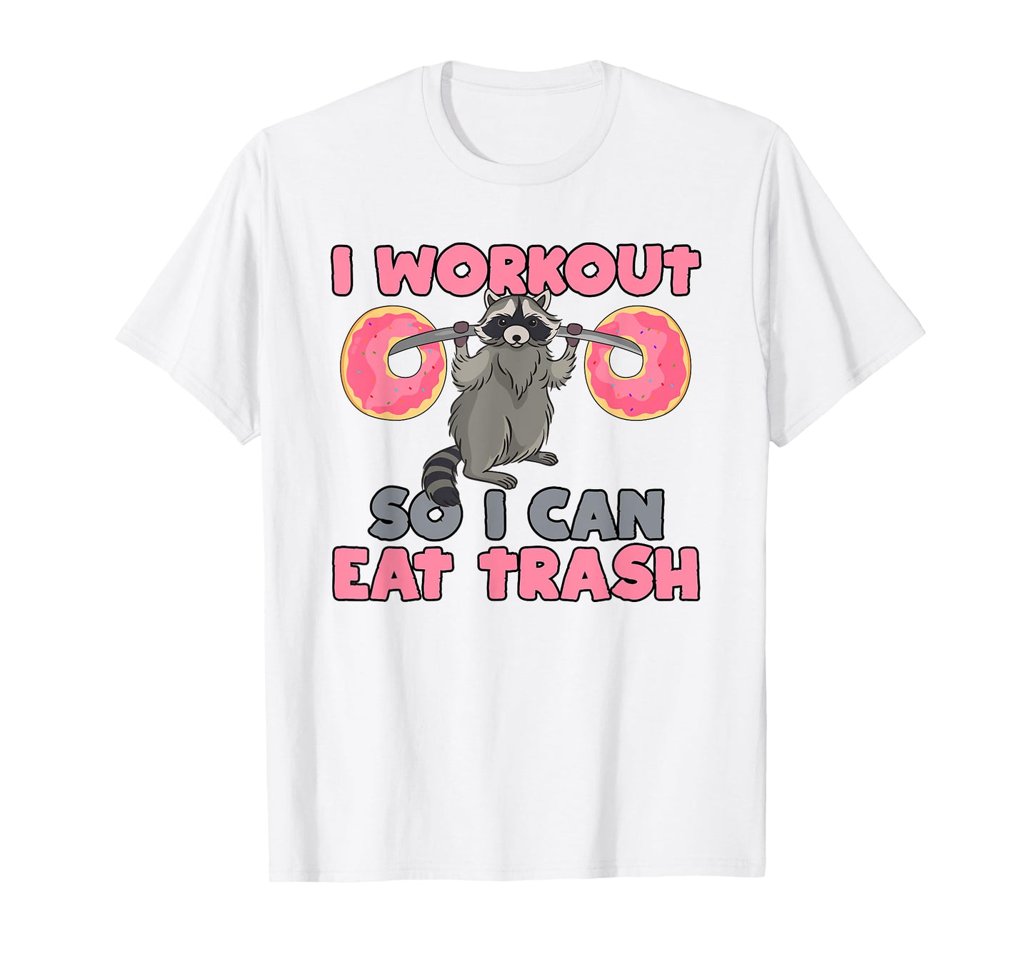 Trash Eating Racoon T Shirt Funny Gym Swole Rat Weightlifter