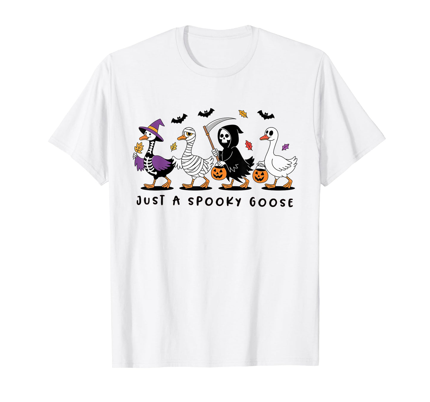 Just A Spooky Goose Halloween Silly Goose Funny Halloween T-Shirt