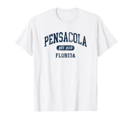 Vintage Pensacola FL Est 1559 Retro Preppy Throwback Mens T-Shirt