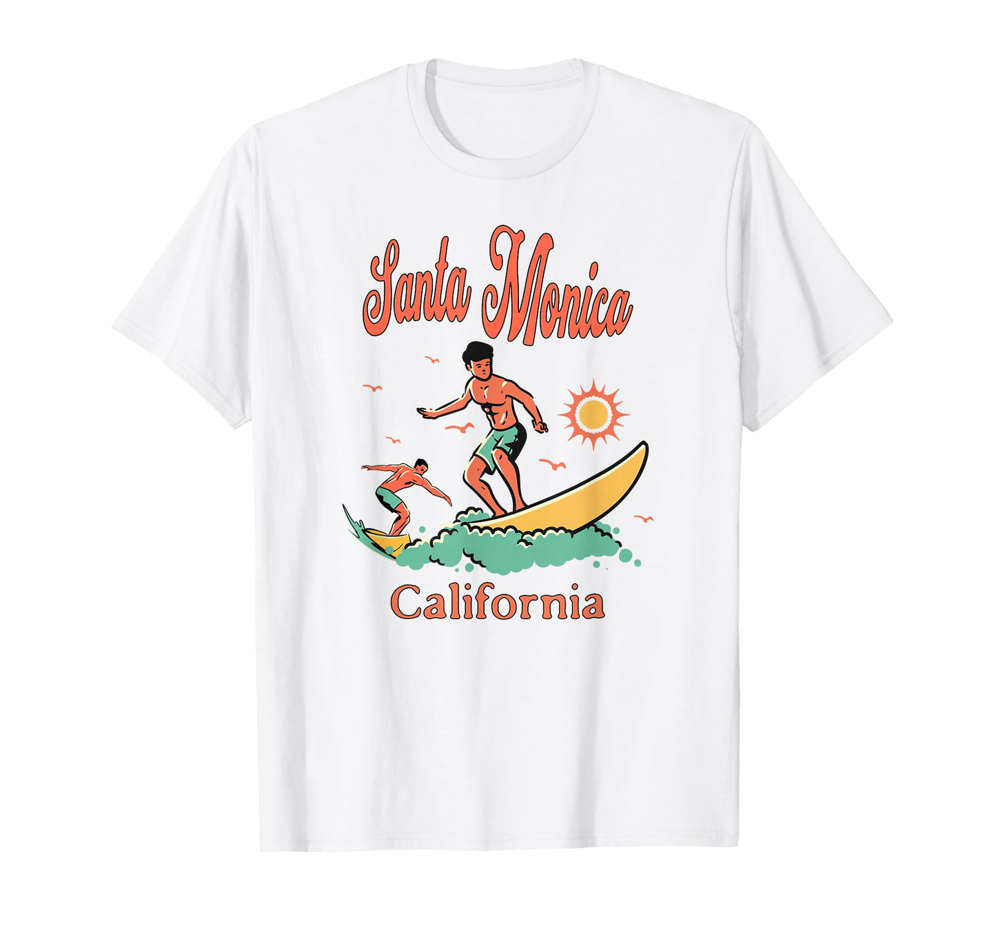 California Santa Monica CA Surfer Surfing Beach Vacation T-Shirt