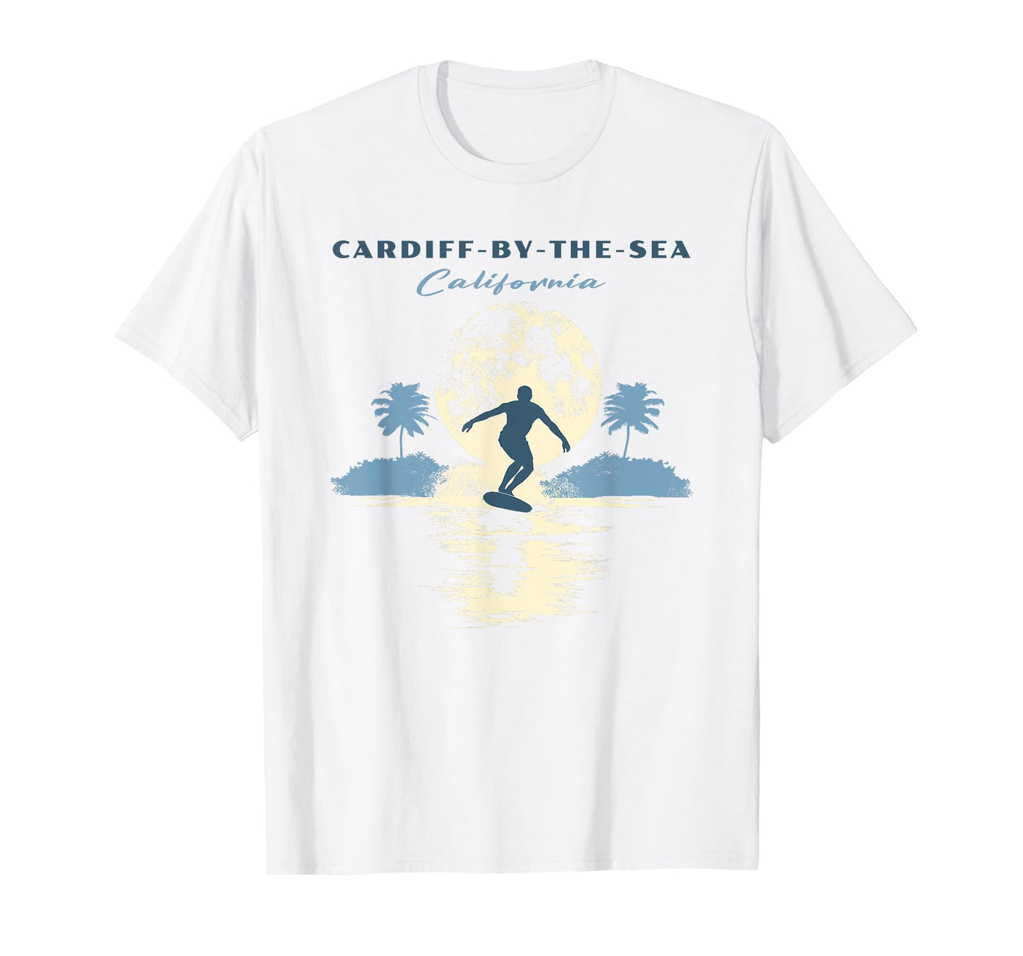 Cardiff-by-the-Sea Beach Retro Vintage Surf T-Shirt for Men Women Kids