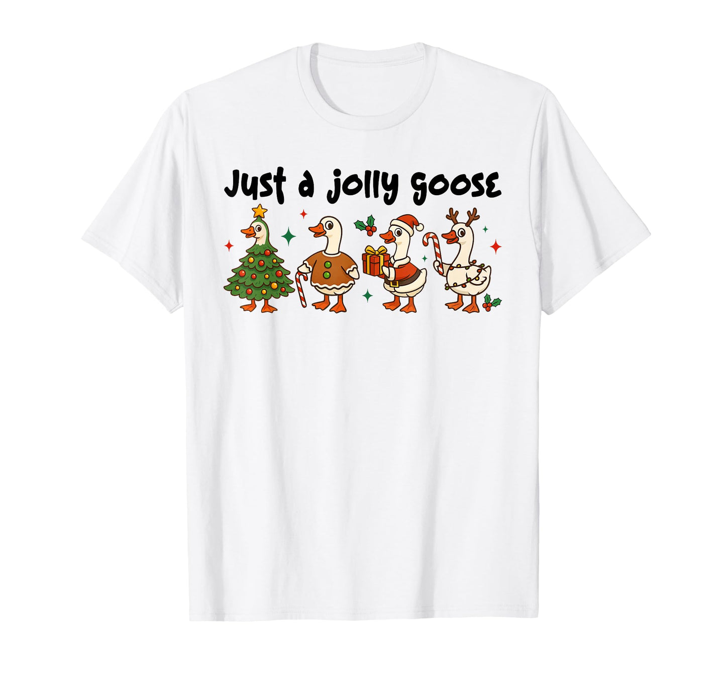 Funny Just A Jolly Goose Christmas Silly Goose Santa Pajama T-Shirt