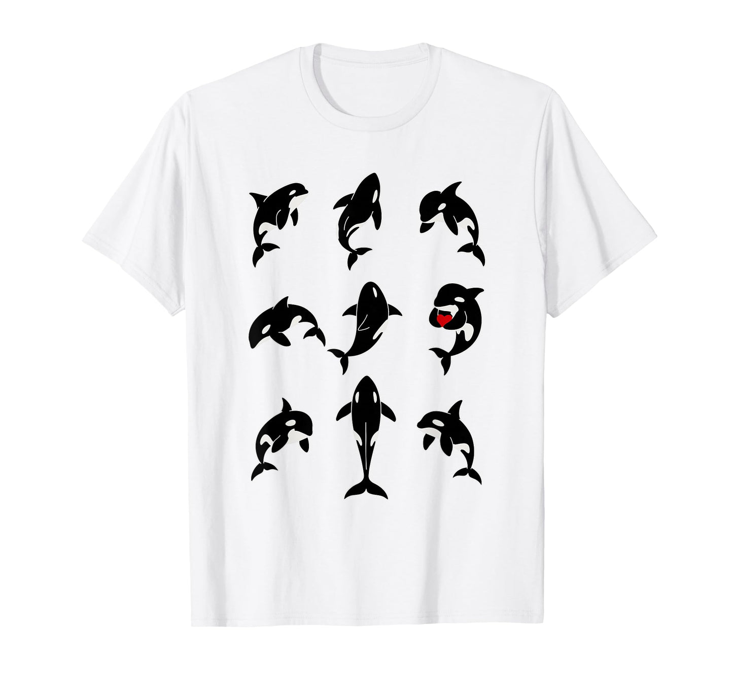 Minimalist Orca Line Drawing Men Women Kids Novelty Orca T-Shirt