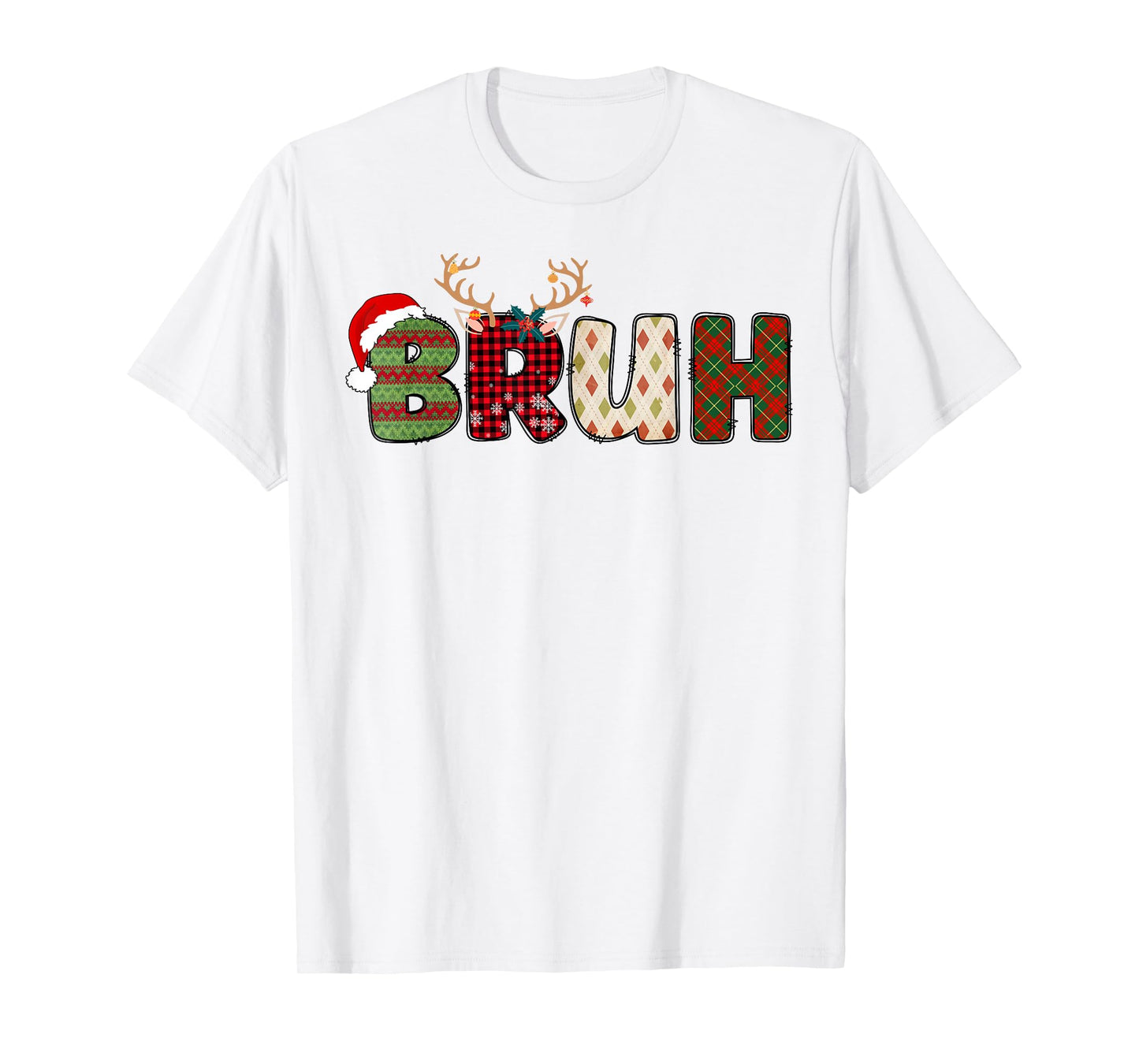 Bruh Merry Christmas Santa Squad Pajamas Family Xmas Holiday T-Shirt