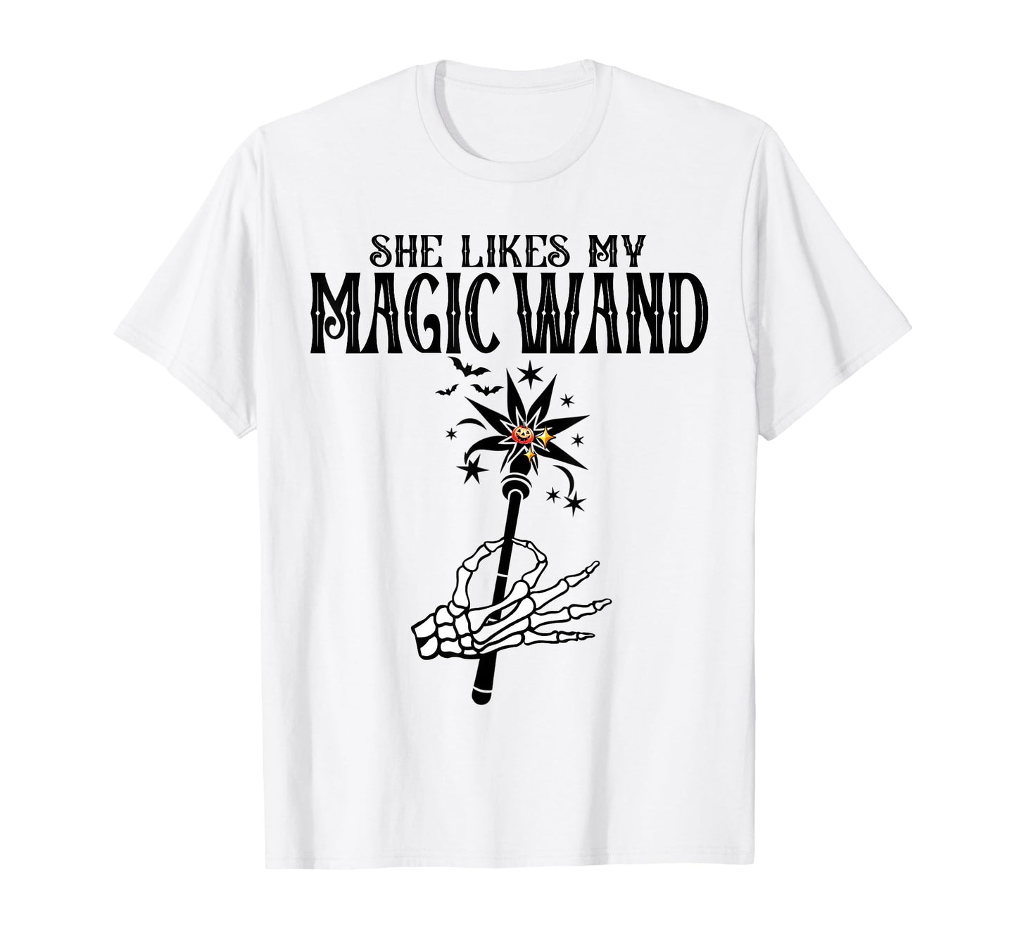 She Likes My Magic Wand I Like Her Pumpkins Halloween Couple T-Shirt