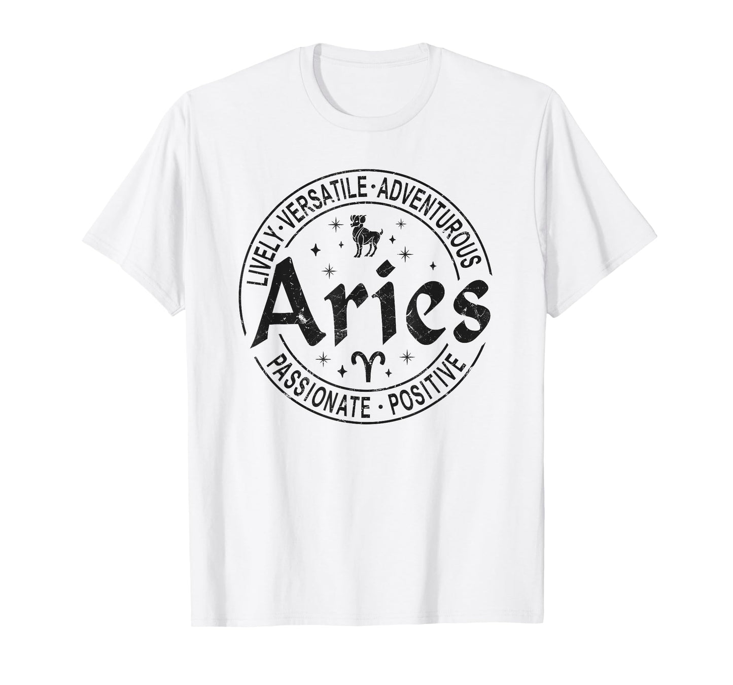 Aries Virtues Vintage Style Zodiac Design, Aries T-Shirt