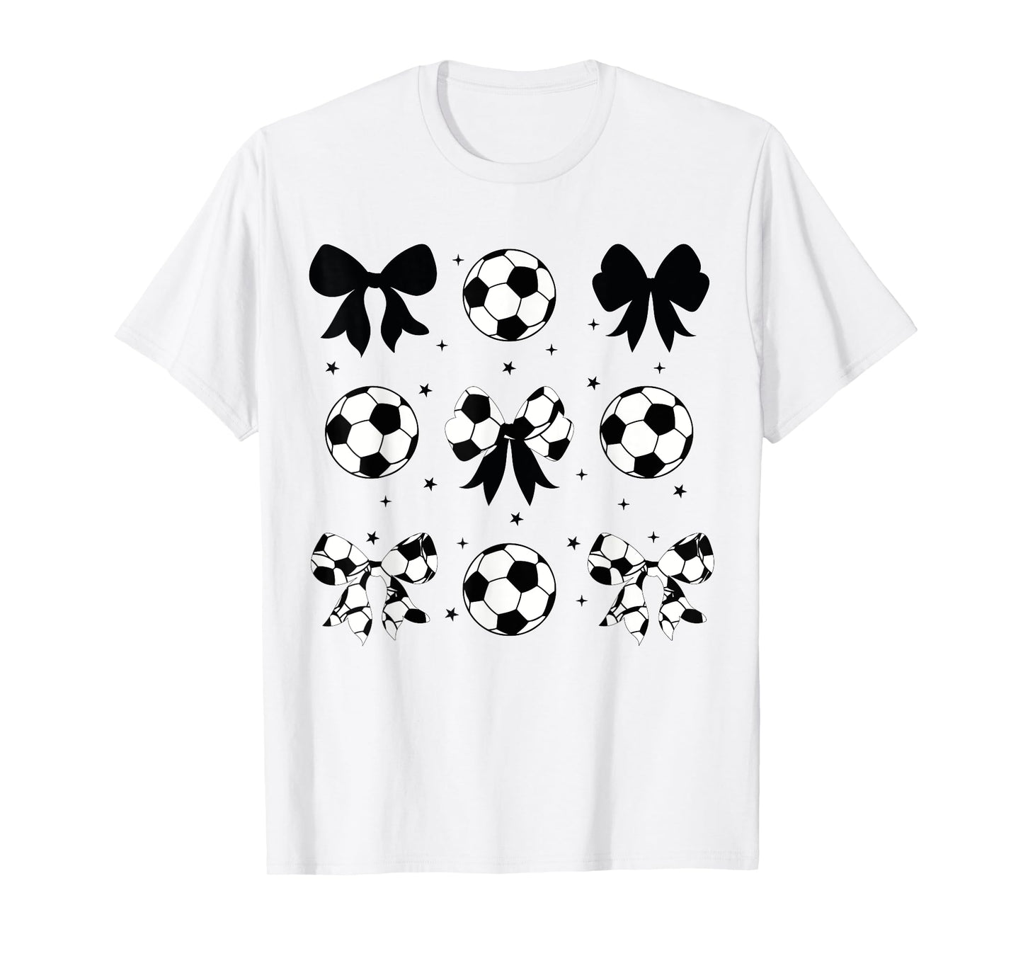 Vintage Coquette Soccer Bow Cheer Soccer Mama T-Shirt