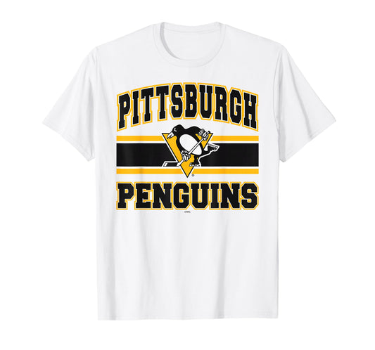 Pittsburgh Penguins Stripe Gray Officially Licensed T-Shirt