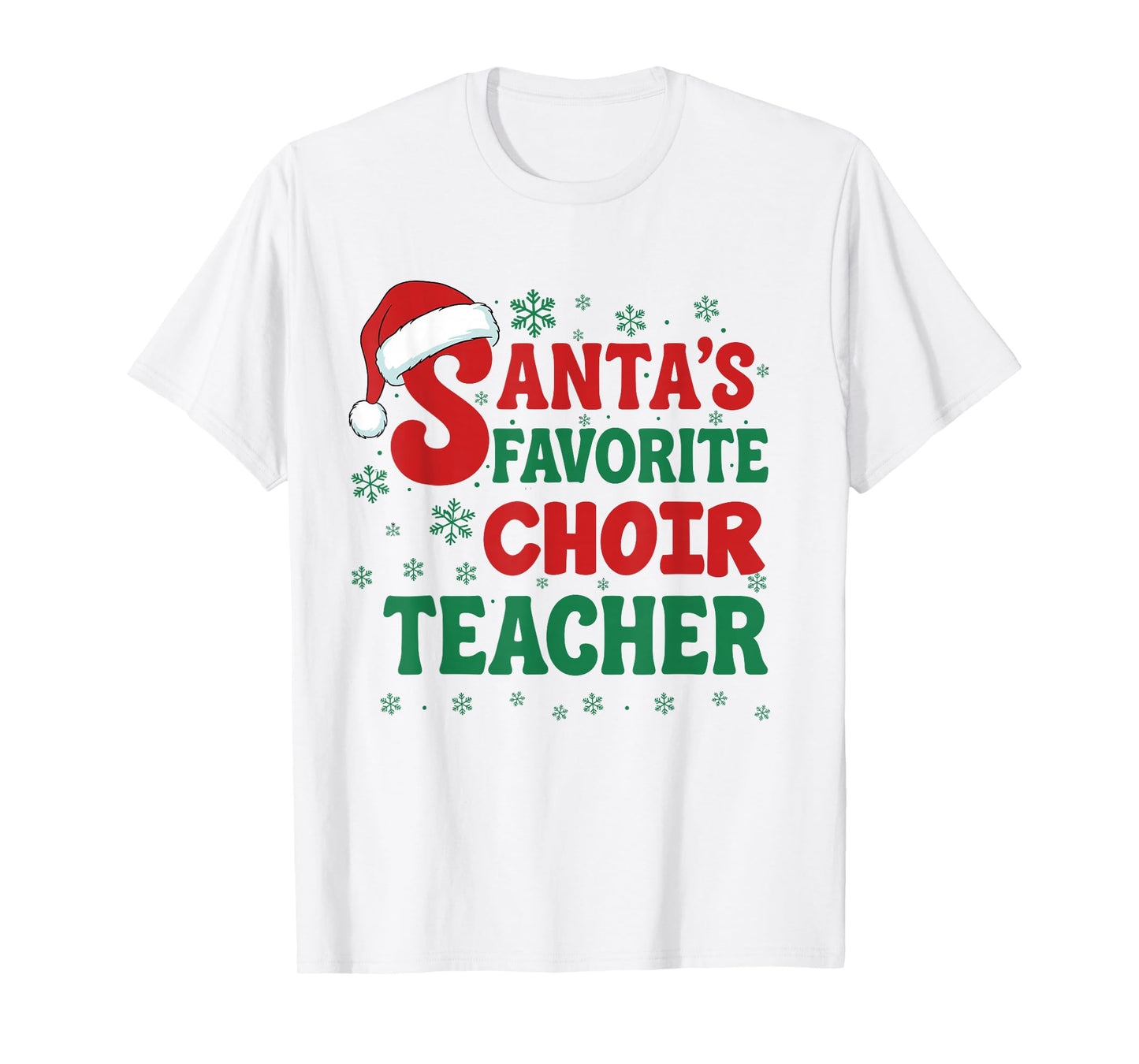 Santa's Favorite Choir Teacher Christmas Holiday Pajama T-Shirt