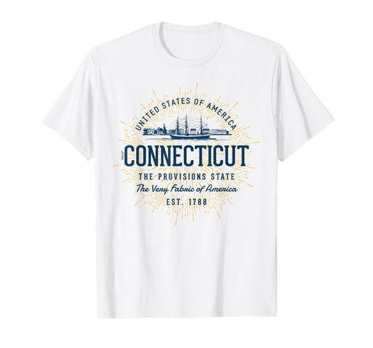 Vintage Styled State of Connecticut Retro T-Shirt