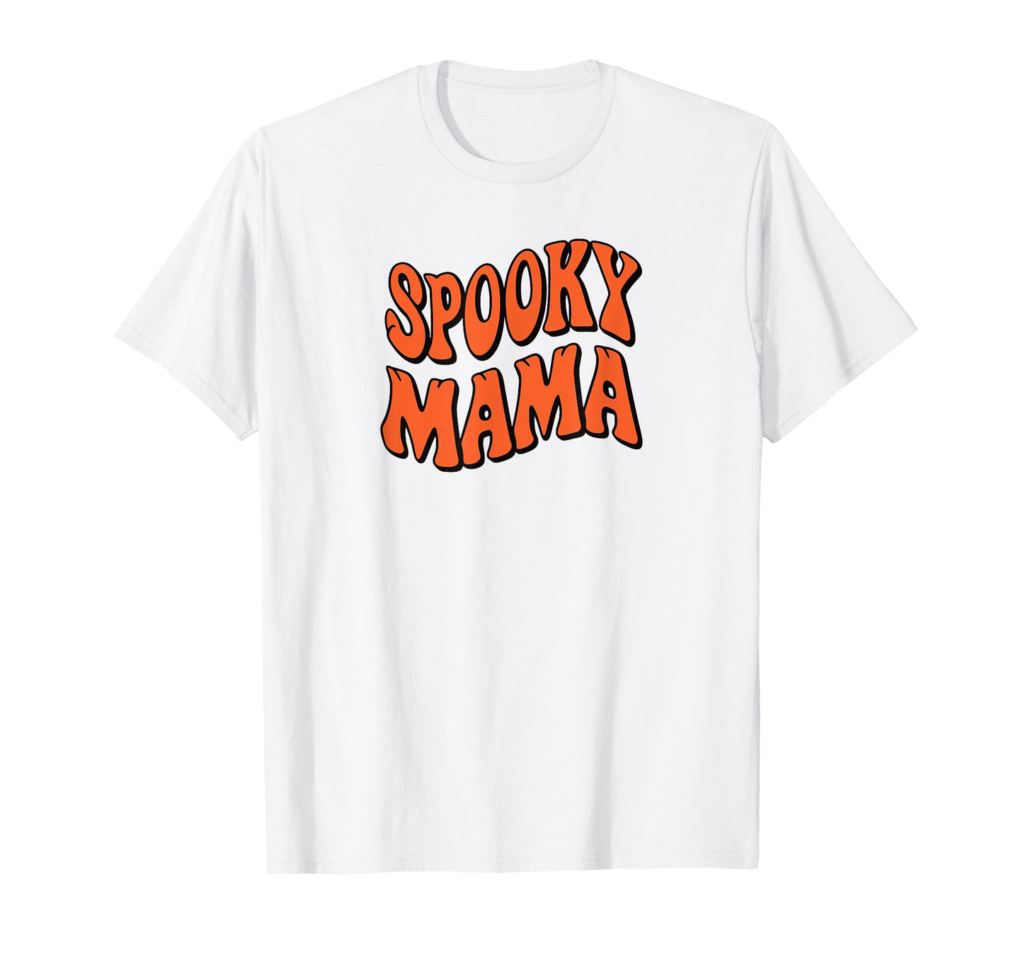 Spooky Mama Halloween Mom Ghost Costume Retro Groovy T-Shirt