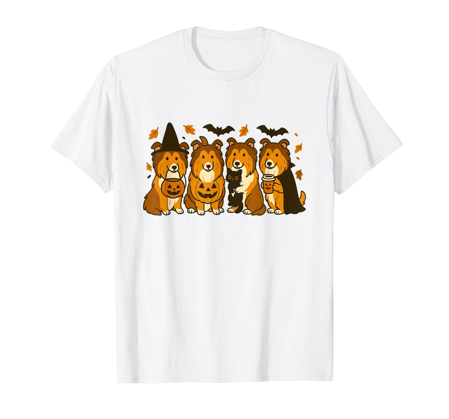Witch Rough Collie Halloween Fall Rough Collie Dog Mom T-Shirt