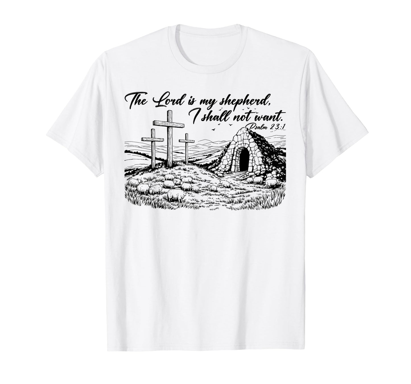 The Lord Is My Shepherd Jesus Christian Sheep Happy Easter T-Shirt