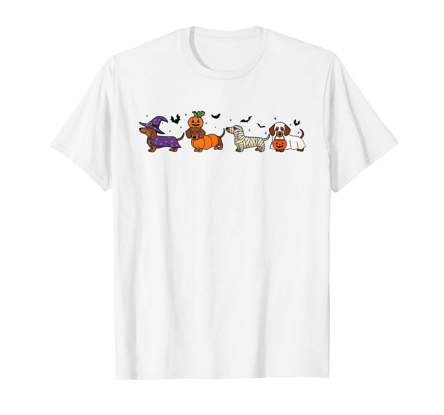 Weiner Dog Witch Happy Halloweenie Cute Halloween Dachshund T-Shirt