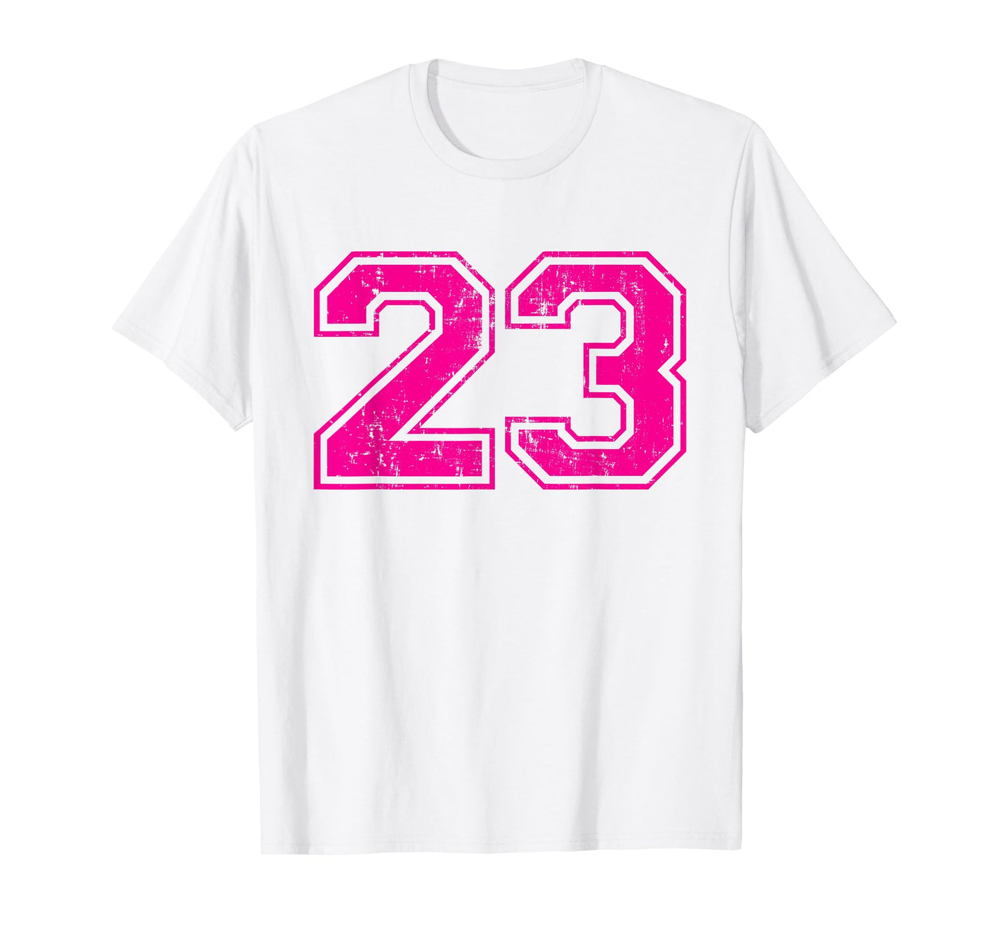 Number 23 Varsity Distressed Vintage Sport Team Player's T-Shirt