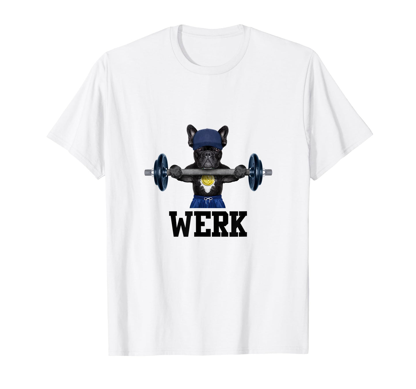 Funny Gym French Bulldog Lifting Weights Werk T-shirt T-Shirt for Men Women Kids
