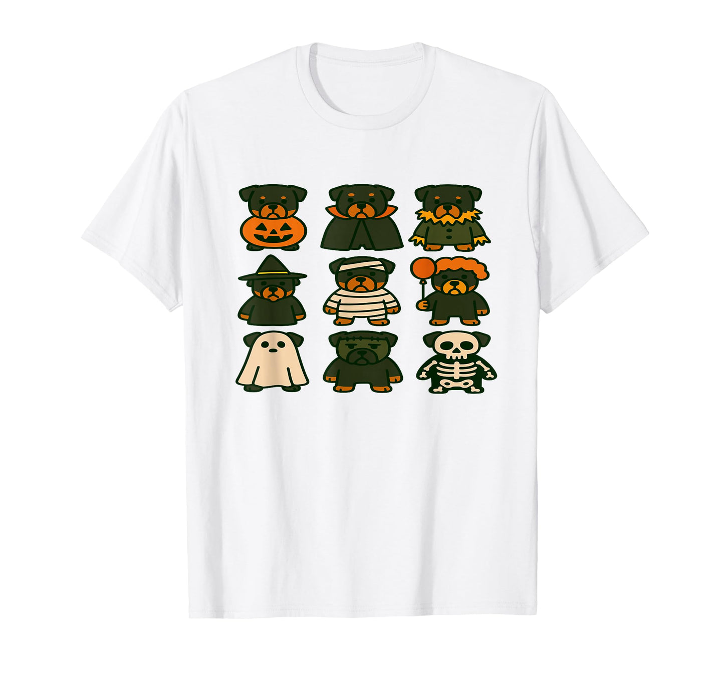Rottweiler Halloween Costume Funny Scary Dog Ghost Witch T-Shirt