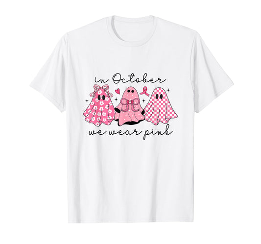 In October We Wear Pink Cute Ghost Women's T-Shirt