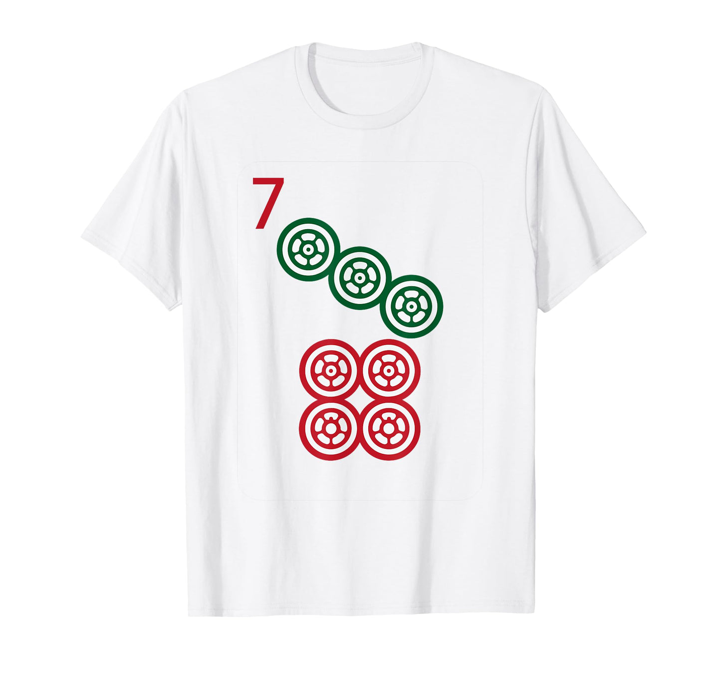 Chinese Mah Jong Dots Pinzu Seven Tile Mahjong Costume T-Shirt