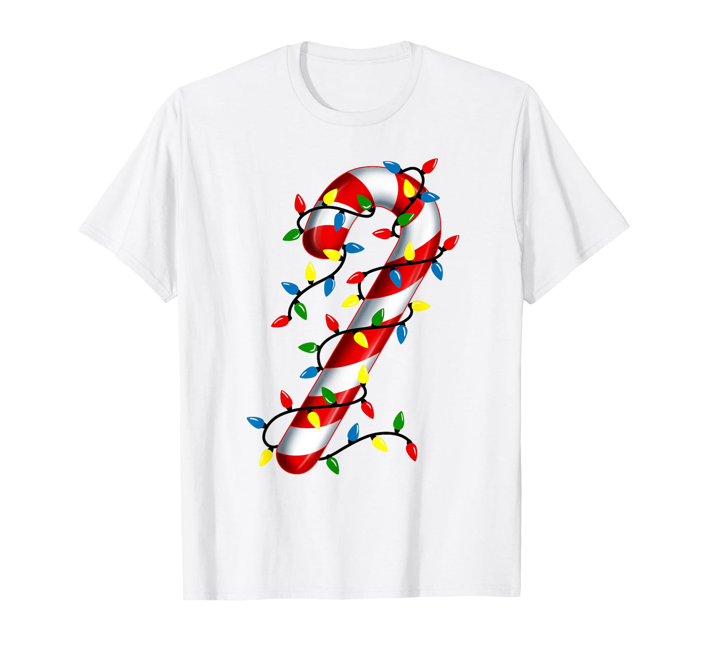 Candy Cane Christmas Lights Blue Green Red and White Costume T-Shirt