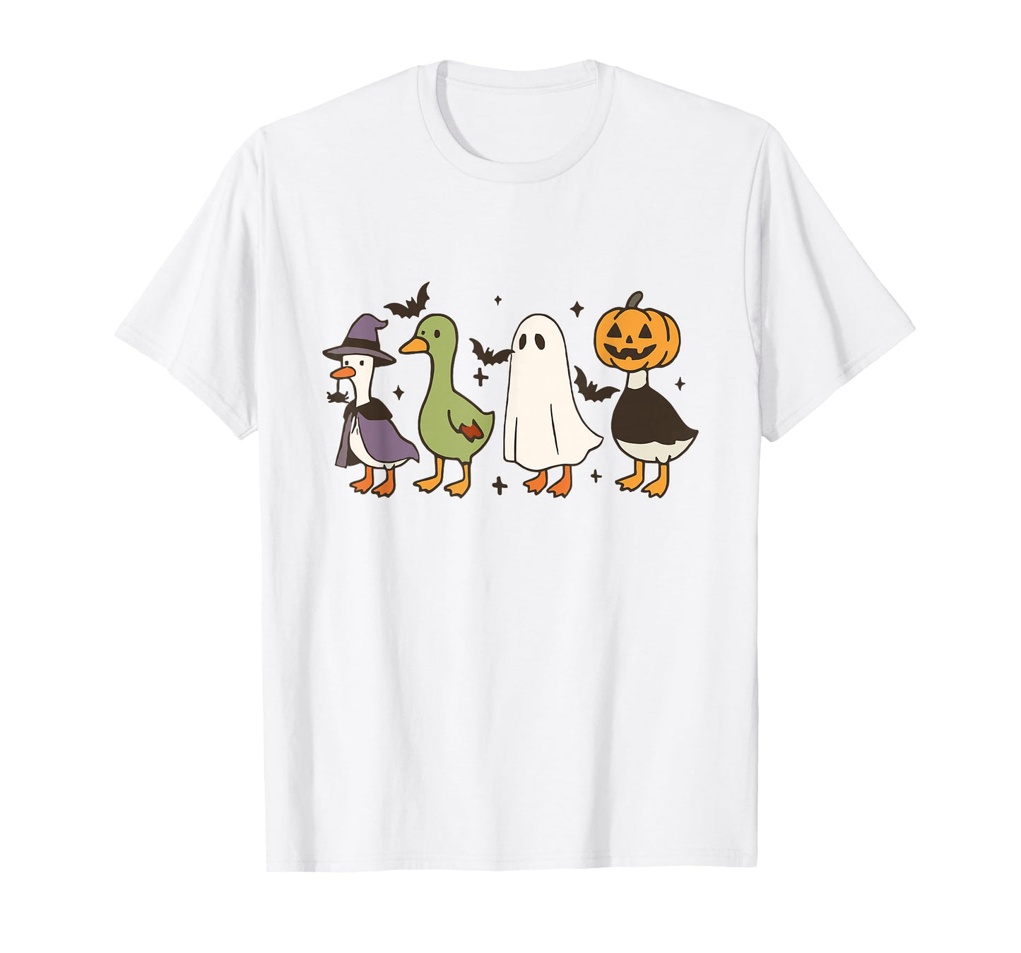 Spooky Goose Halloween Goose Witch Ghost Silly Goose Farm T-Shirt