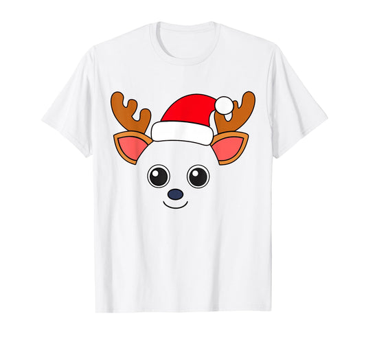 Cute Reindeer Santa Hat Easy Animal Costume Kids Toddlers T-Shirt