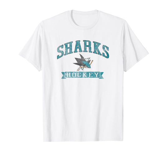 San Jose Sharks Vintage Hockey Gray NHL Officially Licensed T-Shirt