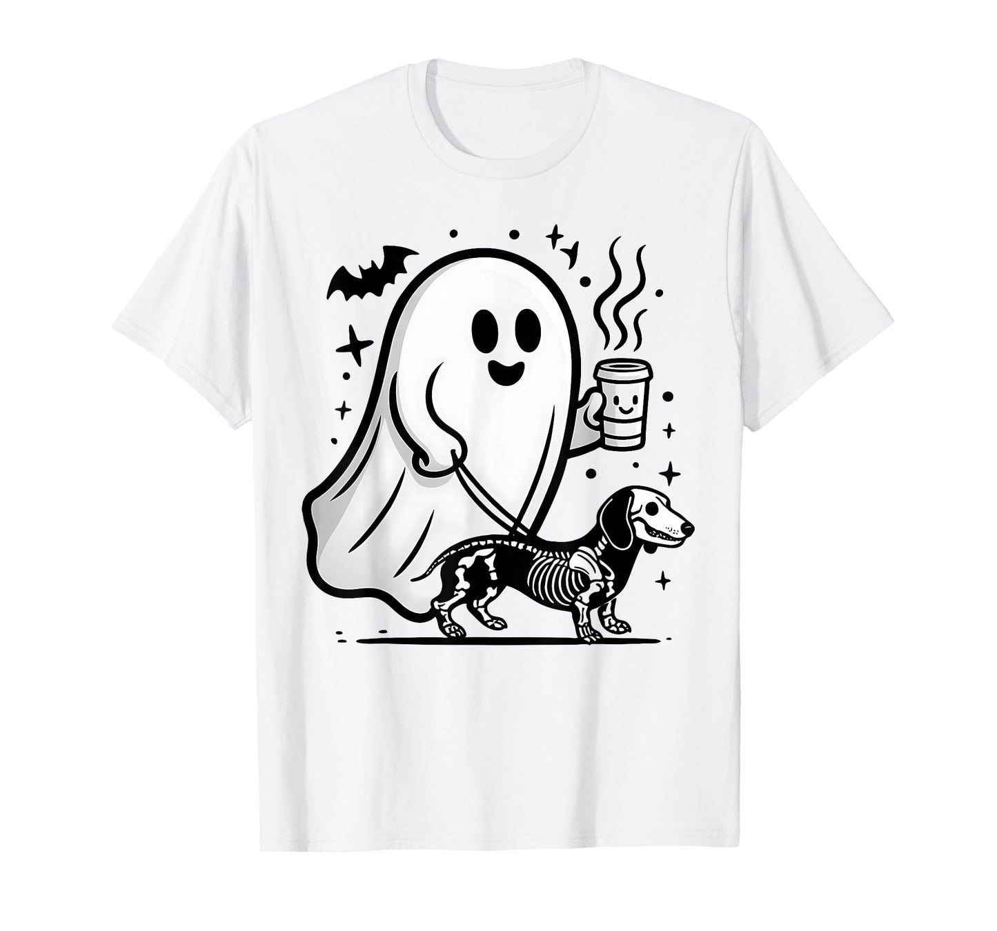 Dachshund Ghost Halloween Spooky Season Weenie Dog Funny T-Shirt