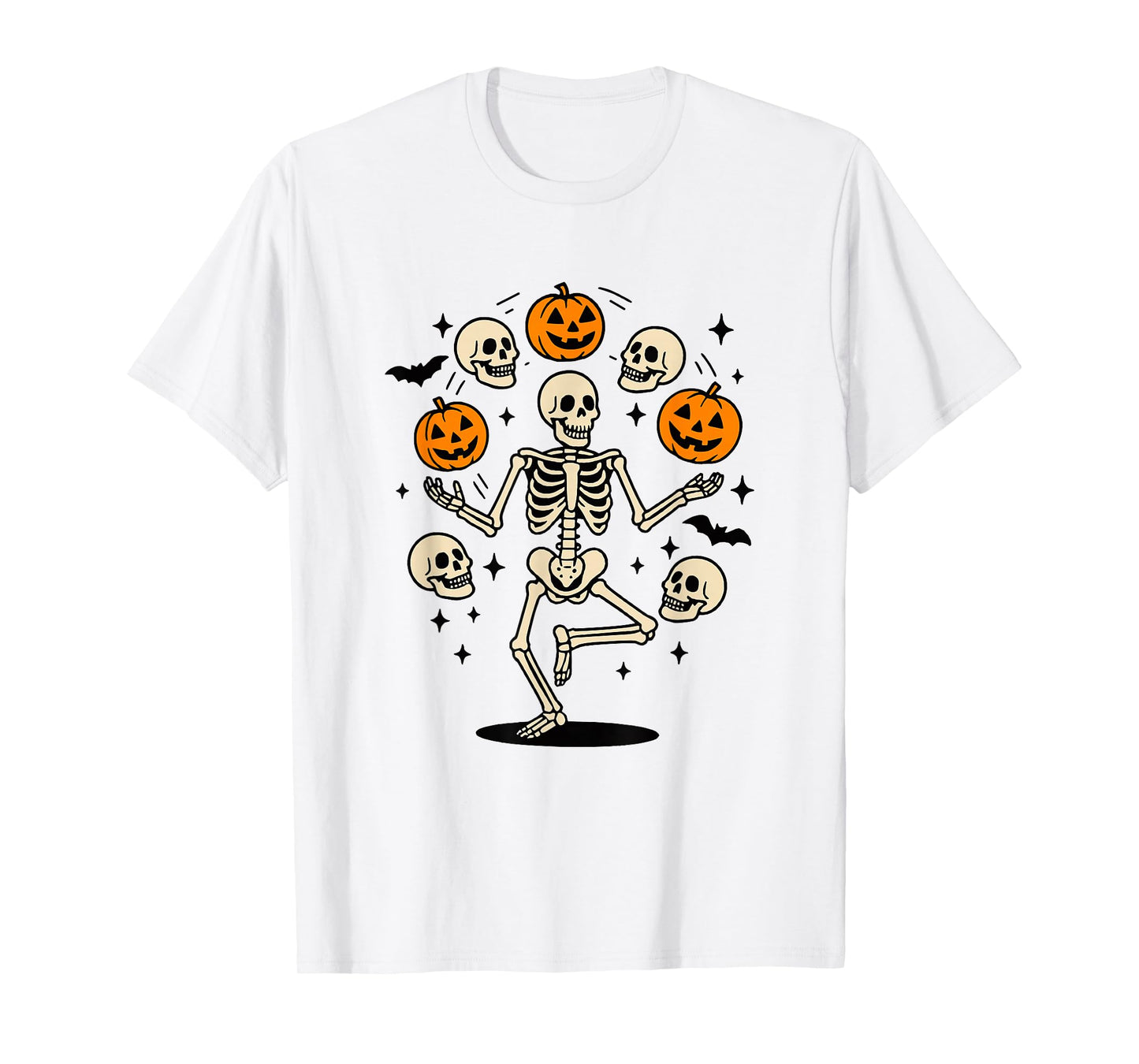 Skeleton Juggling Pumpkin Skulls Halloween Skeleton Spooky T-Shirt