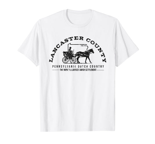 Honor the Amish Tees & Apparel Unisex-Amish Themed Retro Vintage Crew Neck Grey T-Shirt - Small