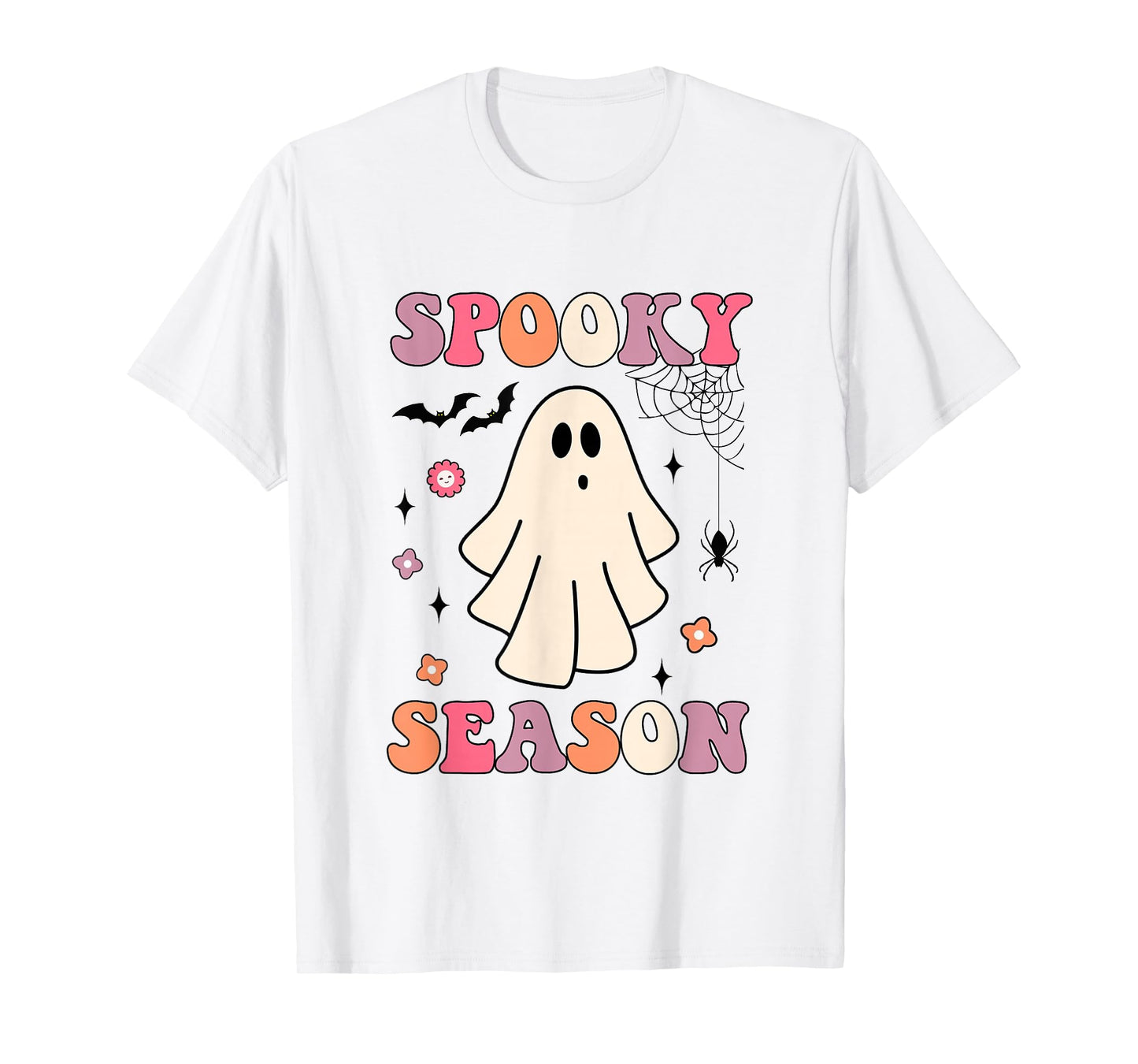 Groovy Halloween Cute Ghost Spooky Season T-Shirt