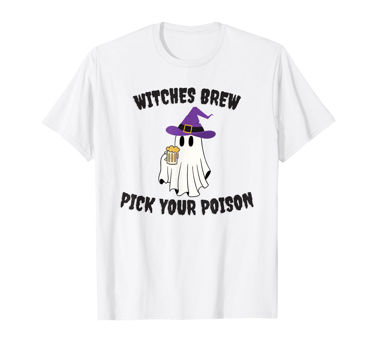 Witches Brew Halloween Ghost Drinking Beer Lovers T-Shirt