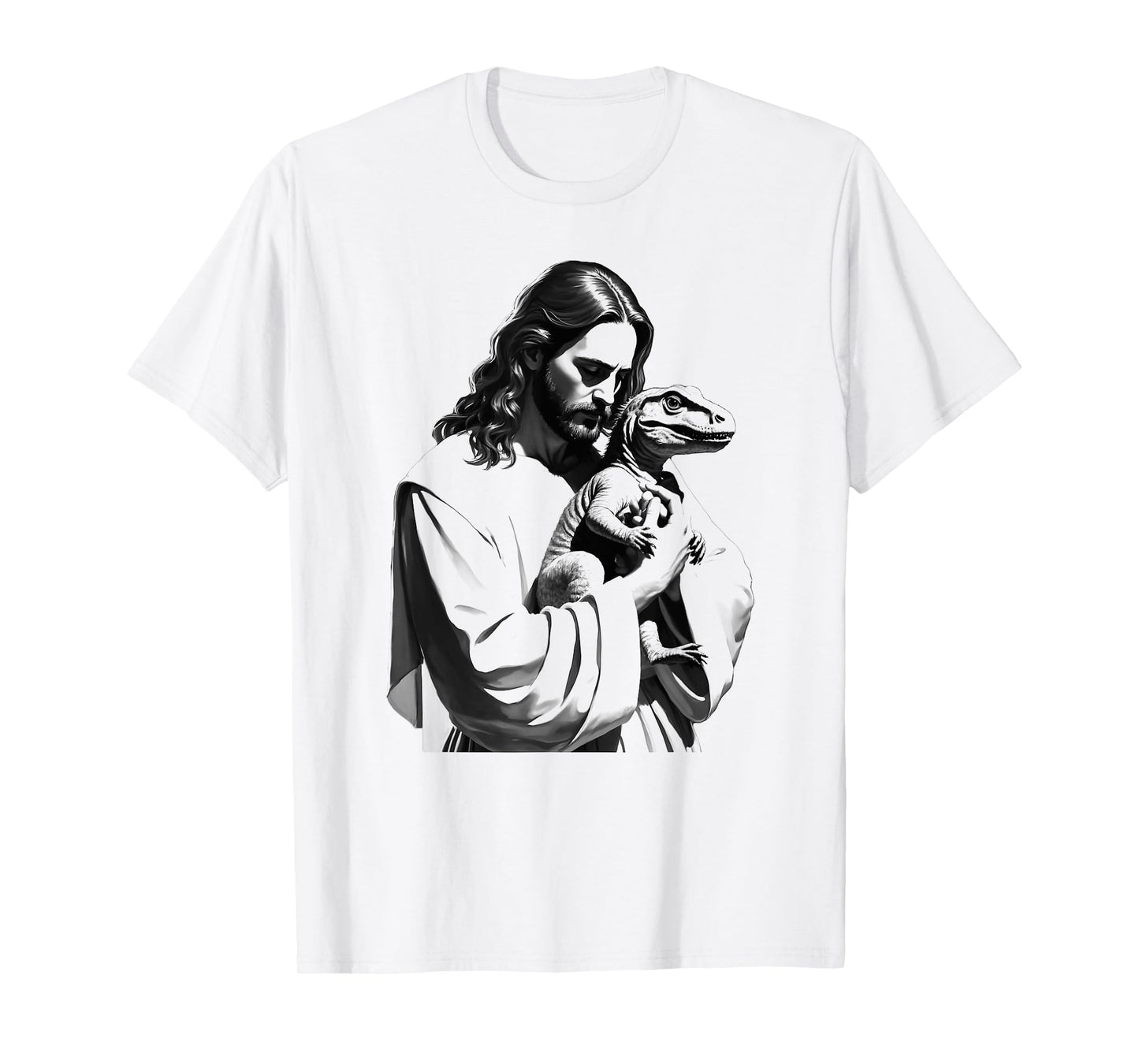 T-Rex Lover Dinosaur Christian Jesus Holding T-Rex T-Shirt