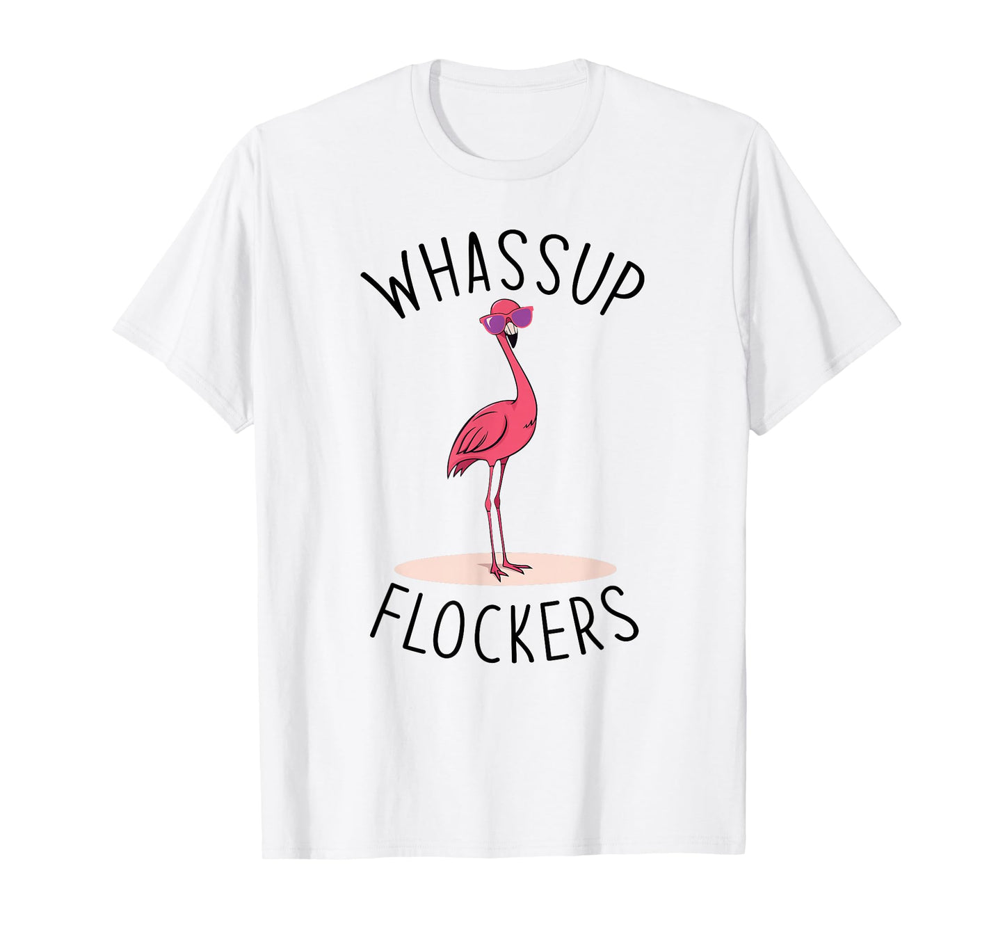 Whassup Flockers? Funny Vintage Pink Flamingo Sunglasses T-Shirt