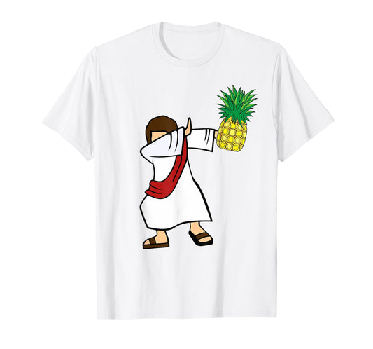 Dabbing Jesus Pineapple Aloha Beaches Hawaiian Dance T-Shirt