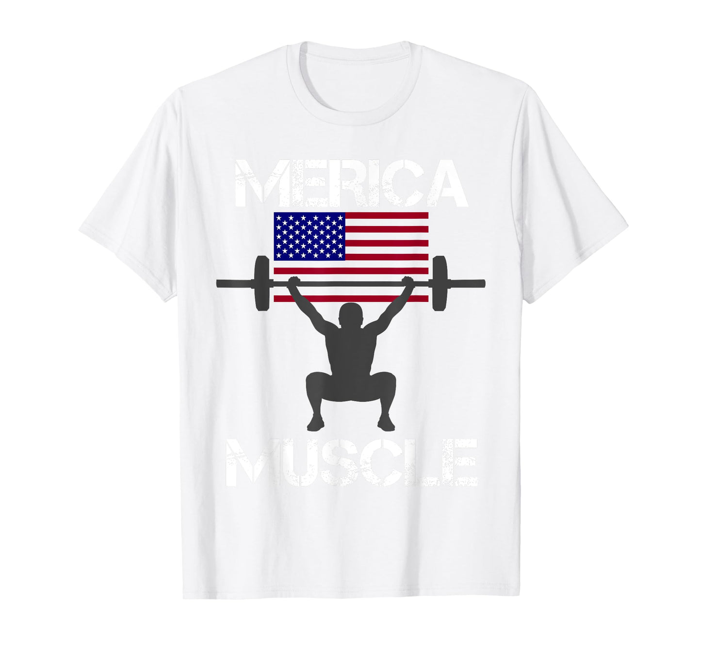 Merica Muscle 4th Of July American Flag Workout Gym Shirt T-Shirt