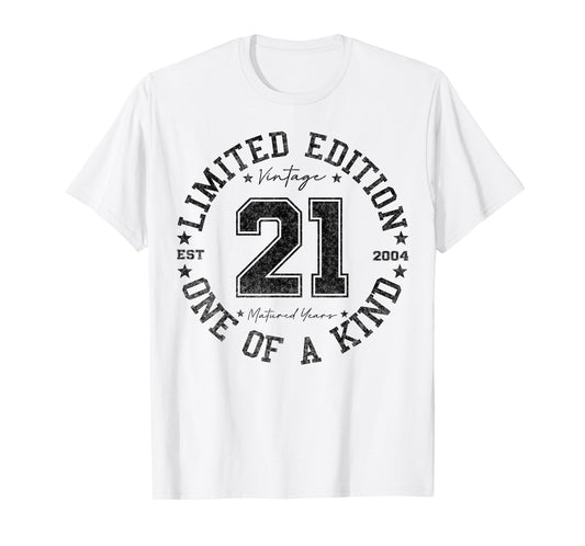 21 Year Old Gifts Vintage 2004 Limited Edition 21st Birthday T-Shirt