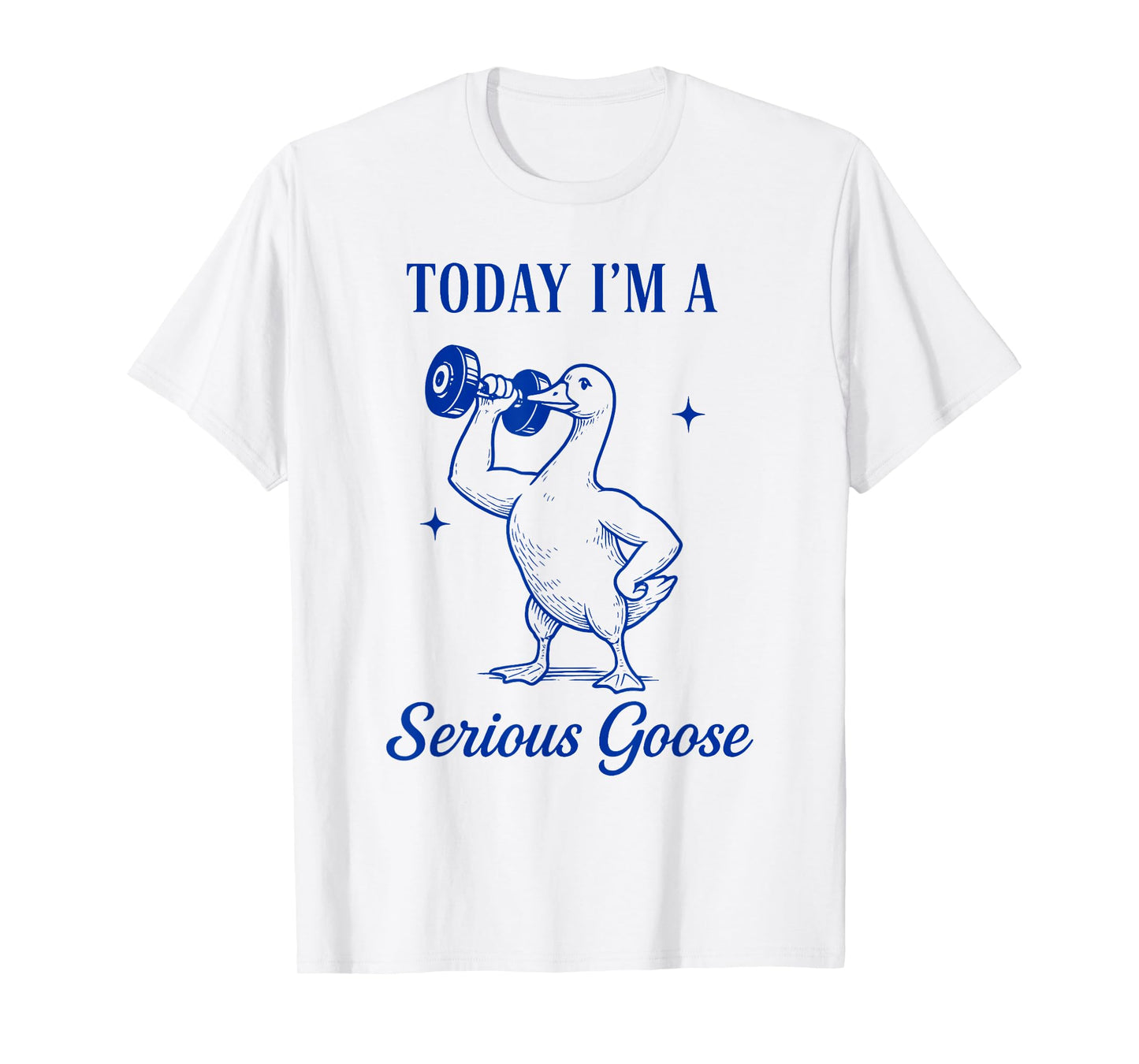 today i'm a serious goose funny dumbbell gym fitnes T-Shirt
