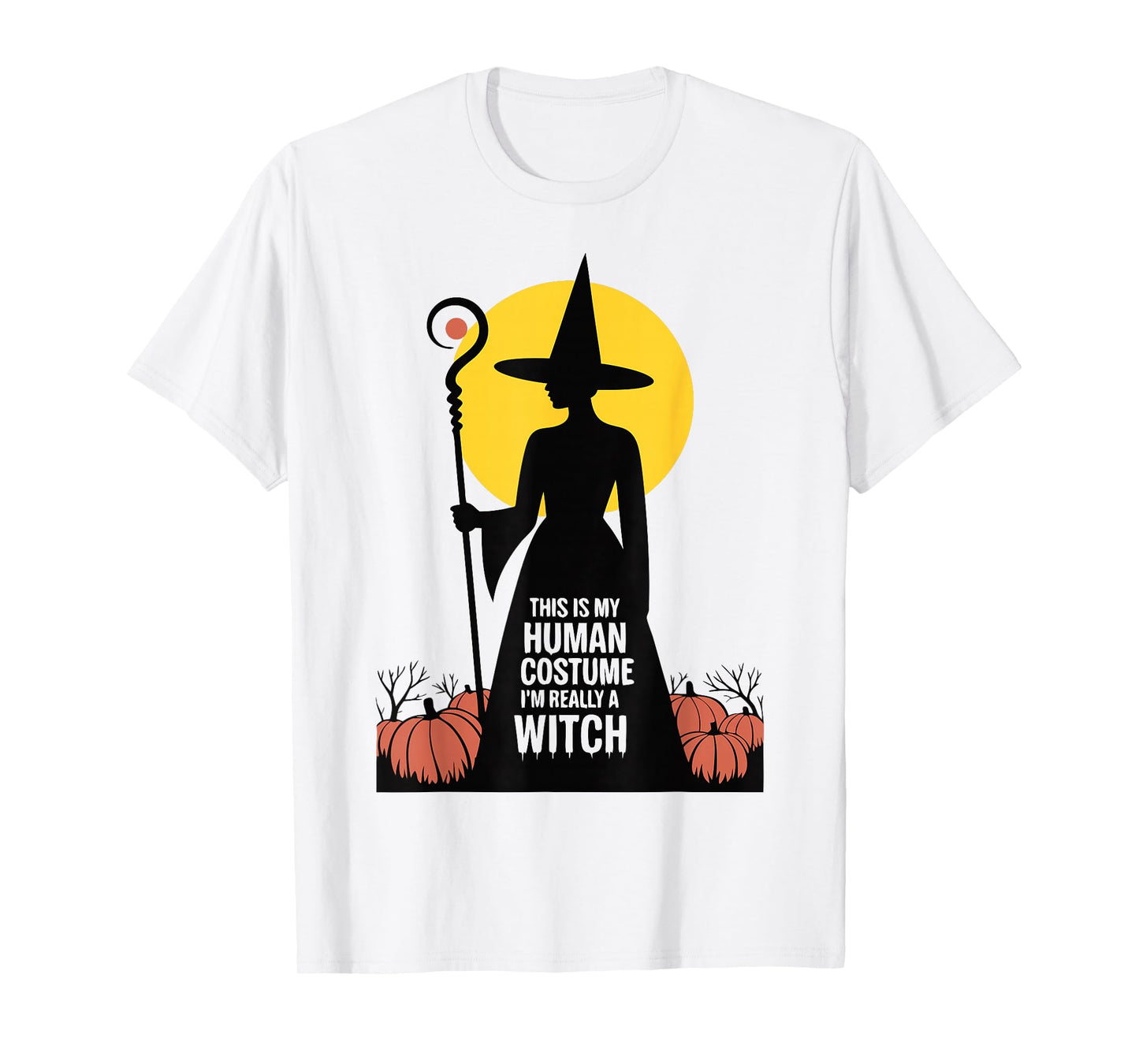 Halloween This is My Human Costume Witch Funny Spooky T-Shirt