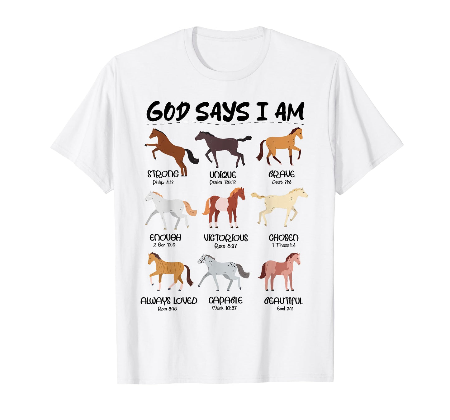 God Says I Am Horses Boys Girls Kids Christian Jesus Horse T-Shirt