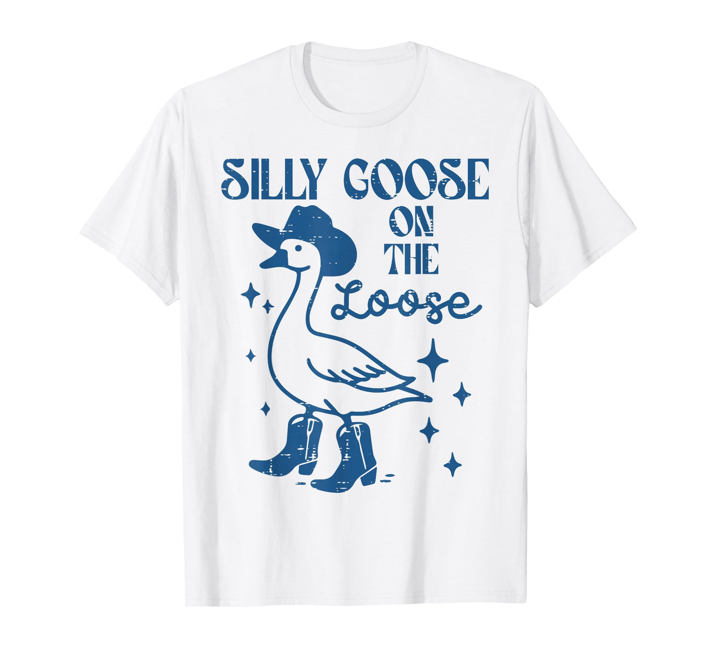 Goose On Loose Cowgirl Vintage Cowboy Silly Men Women Kids T-Shirt