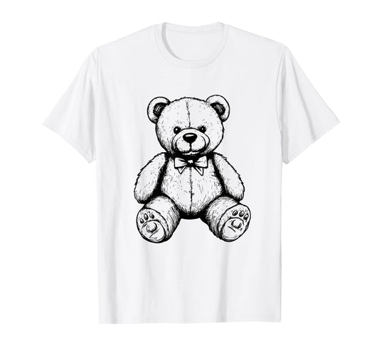 Vintage Teddy Bear Toy Sketch Retro Kids T-Shirt