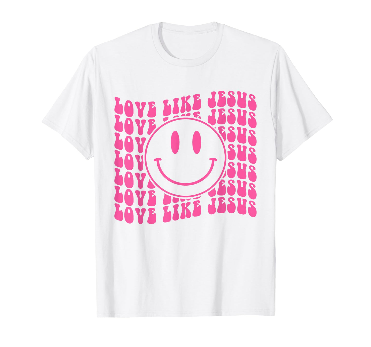Retro Love Like Jesus Happy Face Aesthetic T-Shirt