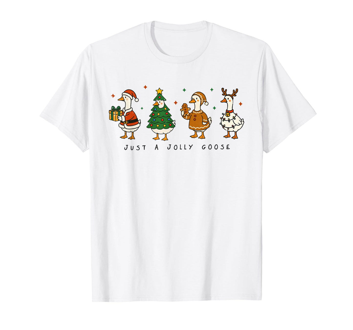 Retro Funny Just A Jolly Goose Santa Christmas Tree Xmas T-Shirt