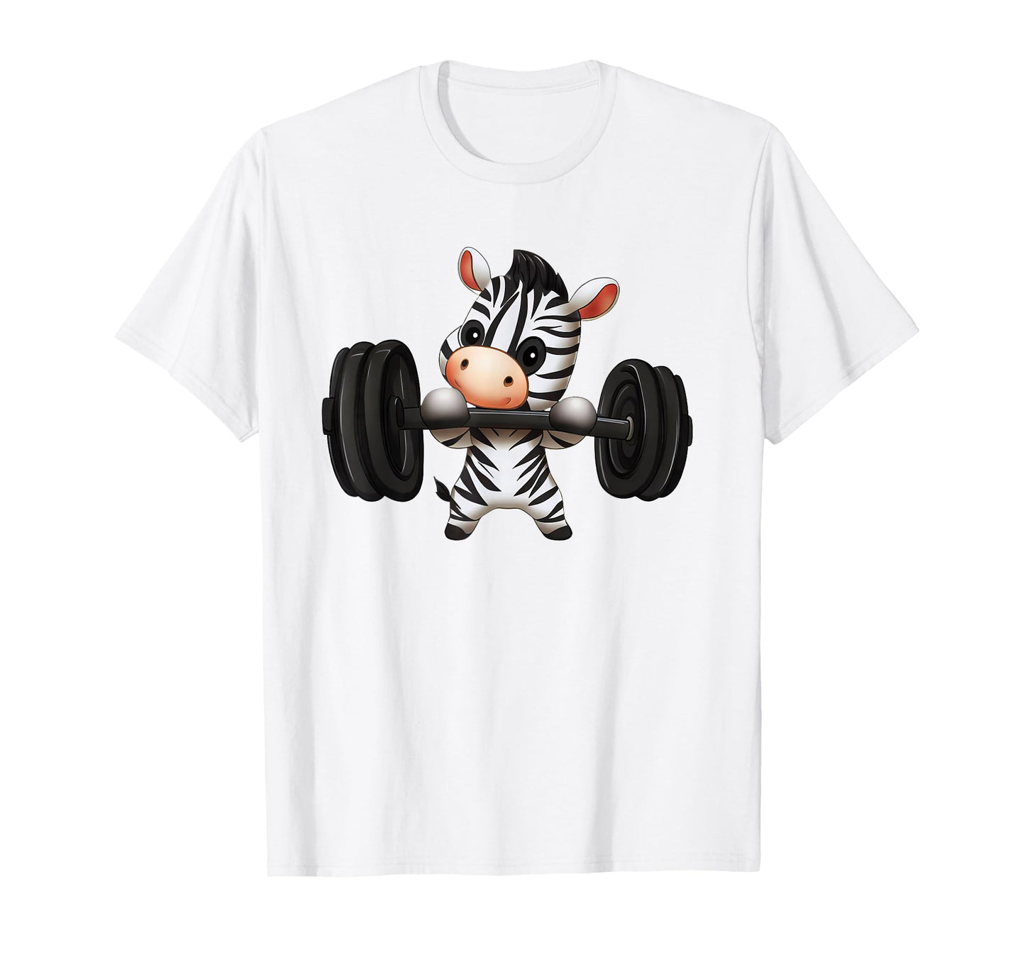 Zebra Barbell Workout Fitness Safari Design T-Shirt