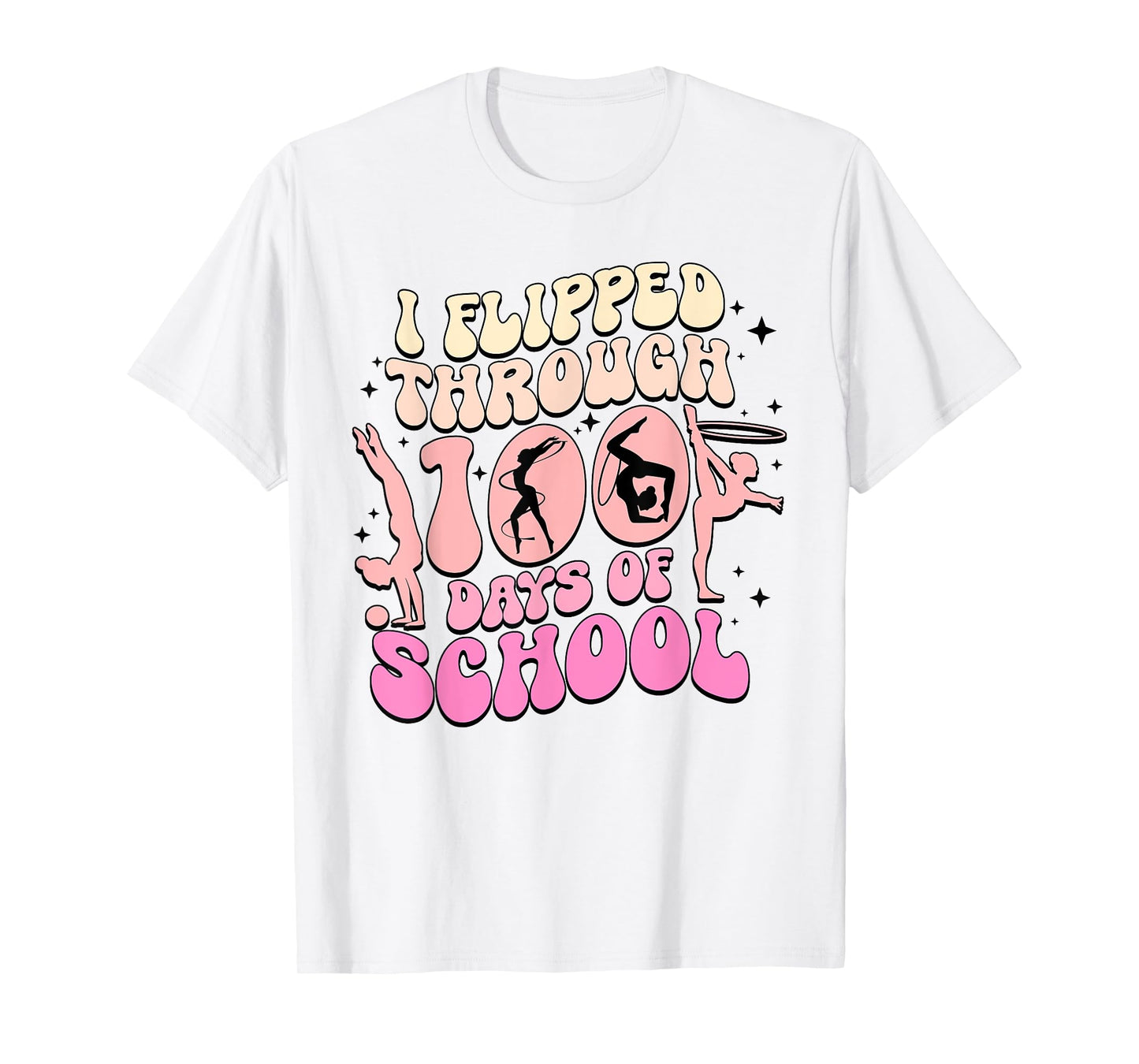 I Flipped Through 100 Days Of School Gymnastics Women Kids T-Shirt
