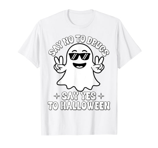 Say Not Drug-Free Say Yes To Halloween Red Ribbon Week Ghost T-Shirt