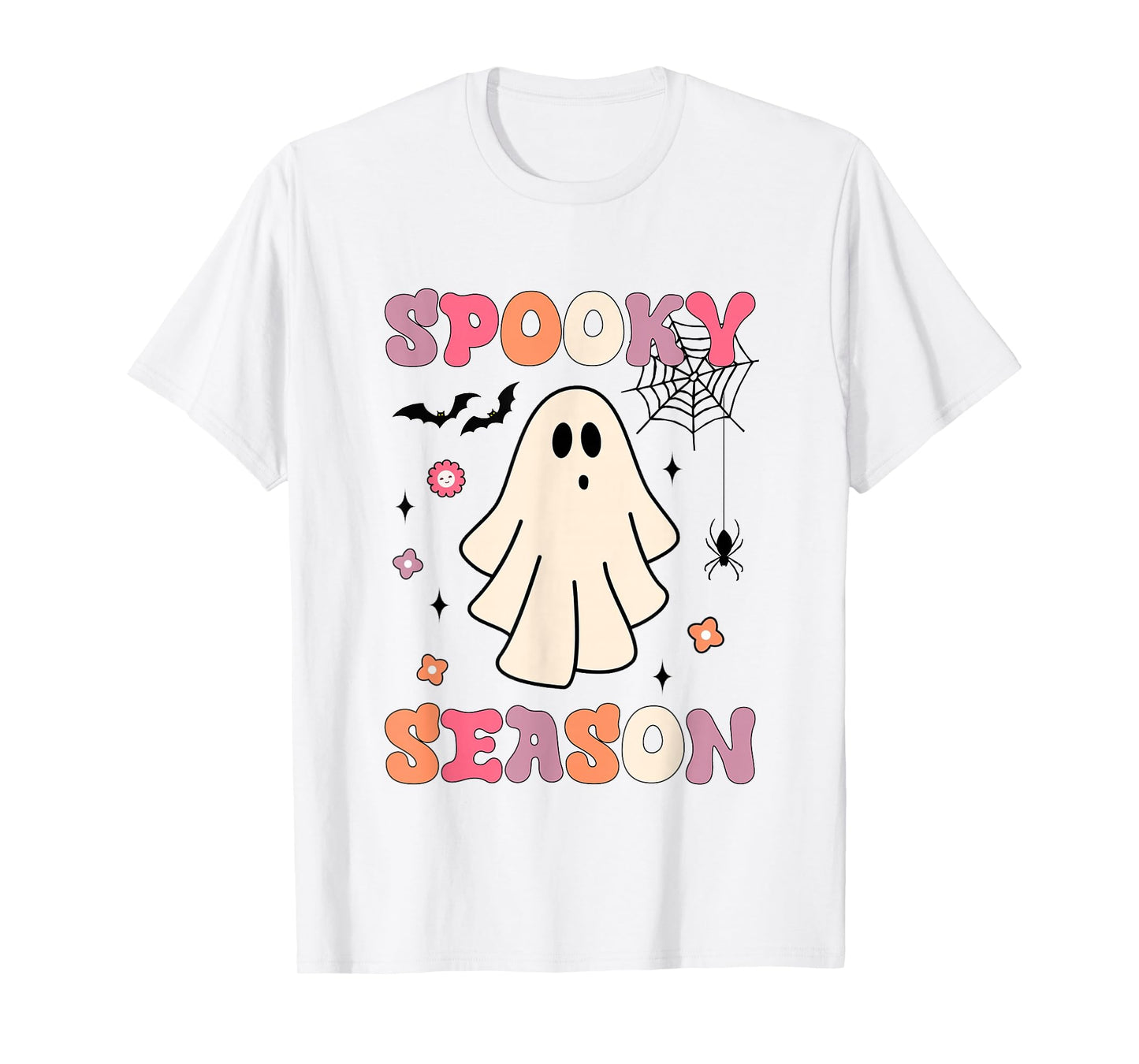 Groovy Vintage Ghost Cute Halloween Spooky Season T-Shirt